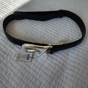 Black Leather Hi-Waist Belt